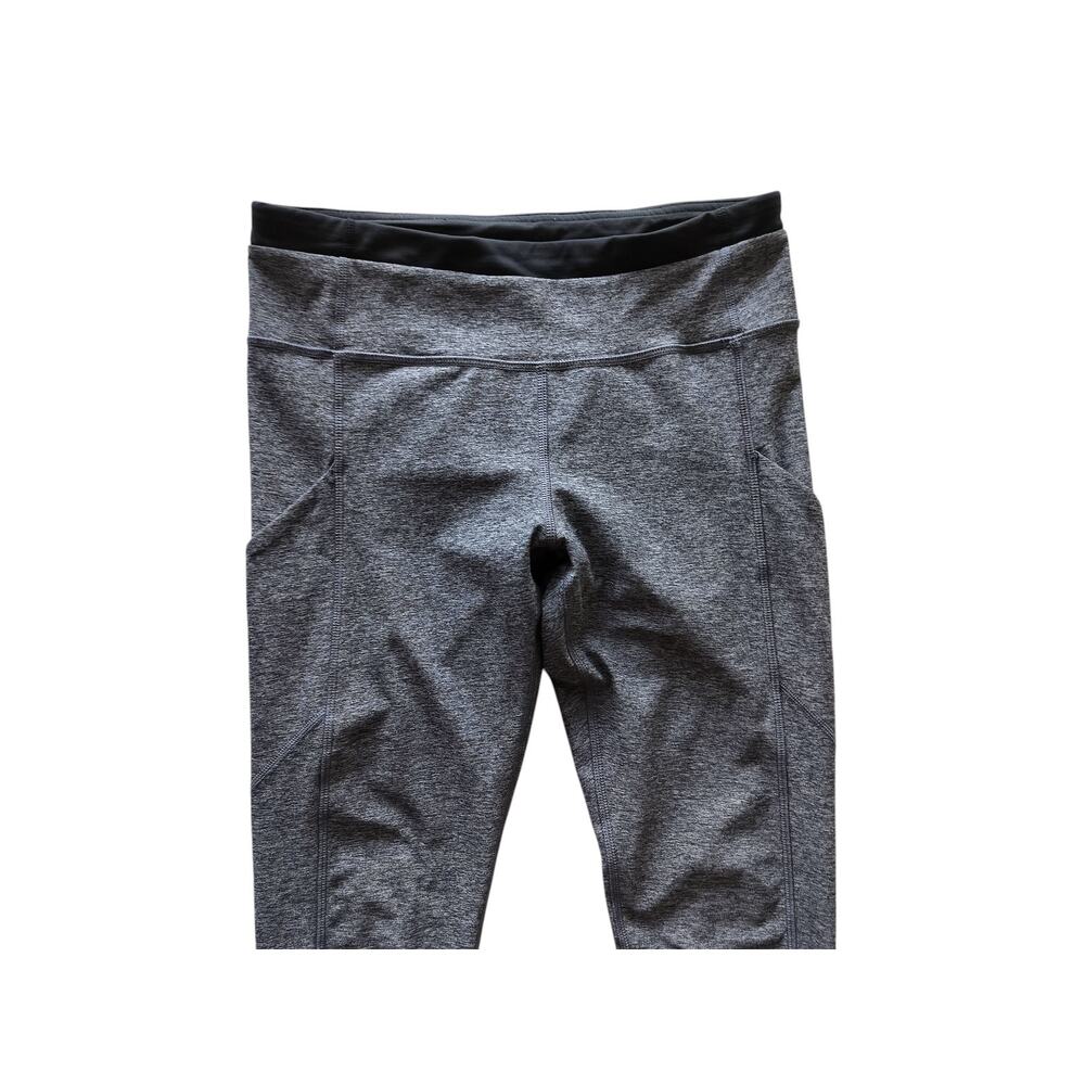 Lululemon Women's Speed Tight III Heathered Black Ruched Mid-Rise Leggings Sz 6 - Picture 3 of 13